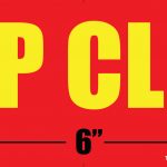 6x2 Red Background with Yellow Fonts Flue Space Labels